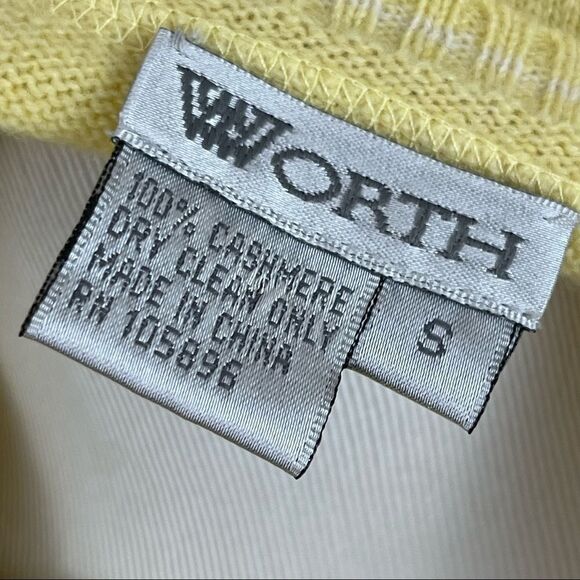 Worth Vintage Y2K Yellow Cashmere Tank Top Sweater S - Picture 5 of 5